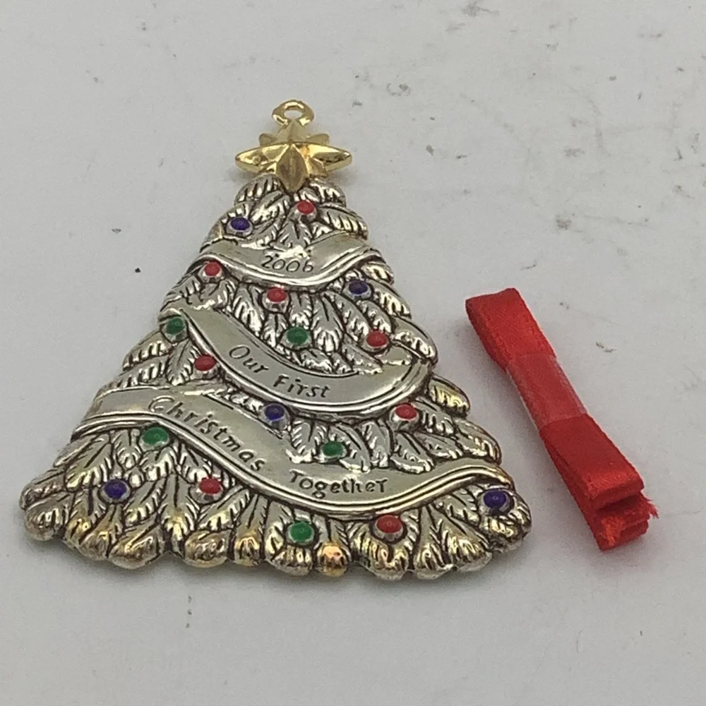 Lenox 2006 Our First Christmas Together Silver and Gold Tree Ornament